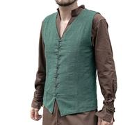 Burgschneider Mittelalter Weste Herren Maron 100% Baumwolle - Ärmellose historische Gewandung für LARP Cosplay & Mittelaltermarkt