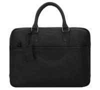 Burkely Fundamentals Antique Avery Reid Laptopbag Uni 15,6'' - Schwarz - Aktentasche aus Vollrindleder - Gepolstertes Laptopfach & Zwei Fronttaschen