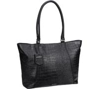Burkely Cool Colbie Wide Tote 15.6" - Schwarz Leder Damen Laptoptasche - Elegante Arbeitstasche mit Schulterriemen