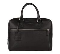 Burkely Fundamentals Antique Avery Odell Laptopbag 13,3'' - Schwarz - Kompakte Laptoptasche aus Leder - Gepolstertes Fach & Innenfächer