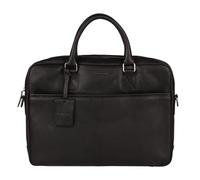 Burkely Fundamentals Antique Avery Reid Laptopbag Uni 15,6'' - Schwarz - Aktentasche aus Vollrindleder - Gepolstertes Laptopfach & Zwei Fronttaschen