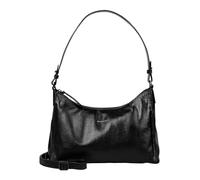 Burkely Leder Schultertasche Umhängetasche Creased Crystal Hobo Bag Black schwarz