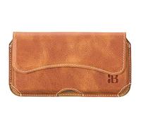 Burkley Classic-Line Gürteltasche für iPhone XR - Leder Holster im Querformat mit Gürtelschlaufe - 360-Grad Schutz - Stilvoll und Praktisch (Braun)