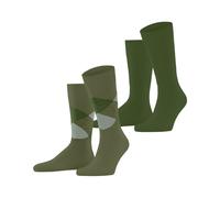Burlington 2-er Set Socken Grün mit Argyle-Muster