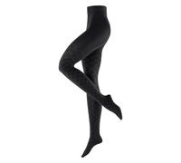 Burlington Damen Strumpfhose Argyle Affair Baumwolle gemustert Schwarz Größe 45