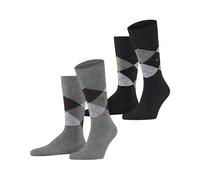 Burlington 2-er Set Socken Schwarz & Grau mit Argyle-Muster