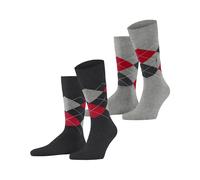 Burlington Herren Socken Everyday Argyle, 2er Pack, Baumwolle, gemustert, 40-46