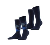 Burlington Herren Socken Everyday Mix Multipack M So Baumwolle gemustert 2 Paar, Blau Marine 6121, 40-46