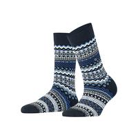 Burlington Damen Socken Fair Isle W So Wolle gemustert 1 Paar, Blau Marine 6120, 36-41