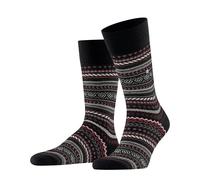 Burlington Herren Socken Fair Isle M So Wolle gemustert 1 Paar, Schwarz Black 3000, 40-46