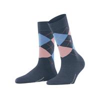 Burlington Socken Marylebone Damen 36-41 Baumwoll- und wärmende Wollmischung Argyle blau melange