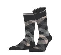 Burlington Herren Socken NEWCASTLE - Schurwolle, Clip, Raute, Onesize, 40-46 Schwarz/Grau