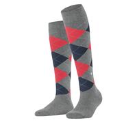 Burlington Damen Kniestrümpfe Queen W KH Baumwolle lang gemustert 1 Paar, Grau (Rock-Steel 3394), 36-41