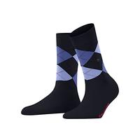 Burlington Damen Socken Covent Garden – Baumwolle, gemustert, 1 Paar – Blau (Marine 6120) 36-41