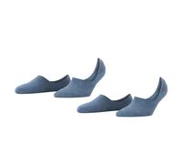 Burlington Damen Füßlinge, 2er Pack - Everyday IN, Anti-Slip Heel, einfarbig Blau 37-38