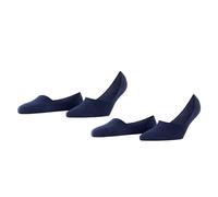 Burlington Damen Füßlinge, 2er Pack - Everyday IN, Anti-Slip Heel, einfarbig Dunkelblau 41-42