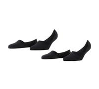 Burlington Damen Füßlinge, 2er Pack - Everyday IN, Anti-Slip Heel, einfarbig Schwarz 41-42