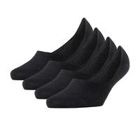 Burlington Damen Füßlinge, 4er Pack - Everyday IN, Anti-Slip Heel, einfarbig 35-36 Schwarz