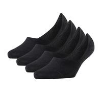 Burlington Damen Füßlinge, 4er Pack - Everyday IN, Anti-Slip Heel, einfarbig Schwarz 37-38