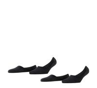 Burlington Damen Füßlinge, 2er Pack - Everyday IN, Anti-Slip Heel, einfarbig Schwarz 37-38