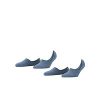 Burlington Damen Füßlinge Everyday IN Anti-Slip Heel einfarbig Blau 35-36 4er Pack (2x2P)