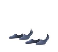 Burlington Damen Füßlinge, 2er Pack - Everyday IN, Anti-Slip Heel, einfarbig Blau 37-38