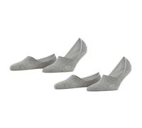 Burlington Damen Füßlinge, Multipack - Everyday IN, Anti-Slip Heel, einfarbig Grau 39-40 4er Pack (2x2P)