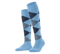 Burlington Damen Kniestrümpfe Queen W KH Baumwolle lang gemustert Blau (Light Blue 6541) 36-41