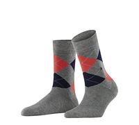 Burlington Damen Queen Socken Baumwolle Schwarz Weiß viele weitere Farben verstärkte Damensocken mit Muster atmungsaktiv kariert mit Argyle und bunt gemustert ONE-SIZE-FITS-ALL als Geschenk 1 Paar