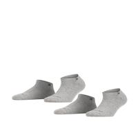 Burlington Damen Sneakersocken Everyday Sneaker 2-Pack W SN Baumwolle kurz einfarbig 2 Paar, Grau (Light Grey 3400), 36-41