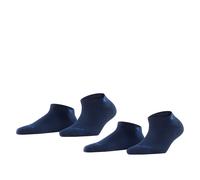 Burlington Damen Sneakersocken Everyday Baumwolle kurz einfarbig 2 Paar Blau Marine 36-41