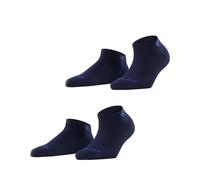 Burlington Damen Sneakersocken Everyday Sneaker 2-Pack W SN Baumwolle kurz einfarbig 2 Paar, Blau (Marine 6120), 36-41