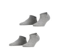 Burlington Damen Sneakersocken Everyday Sneaker 2-Pack W SN Baumwolle kurz einfarbig 2 Paar, Grau (Light Grey 3400), 36-41