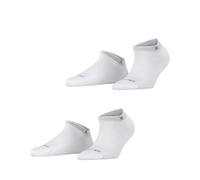 Burlington Damen-Sneakersocken Everyday, Baumwolle kurz, einfarbig, 2 Paar, Weiß, 36-41
