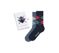 Burlington Damen Socken, 2er Pack - Geschenk-Set, Argyle, Raute, Onesize Schwarz/Blau 36-41