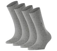 Burlington Damen Socken 4er Pack - Everyday Kurzstrumpf, Onesize, Unifarben Hellgrau 36-41