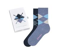 Socken BURLINGTON "Basic Gift Box", Damen, Gr. 36-41, metal, Baumwollmischung, mehrfarbig, Socken Socken, Gift-Box, Argyle-Design, Burlington-Clip, Einheitsgröße 36-41 (20954364-36) metal