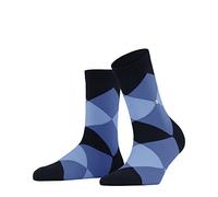 Burlington Damen Socken - Bonnie, Rautenmuster, Bio-Baumwolle Blau/Marine 36-41
