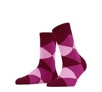 Burlington Damen Socken - Bonnie, Rautenmuster, Bio-Baumwolle Rosa/Rot 36-41