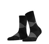 Burlington Damen Socken Multipack - Bonnie, Rautenmuster, Bio-Baumwolle Schwarz/Grau 36-41 3er Pack (3x1P)