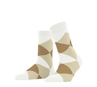 Burlington Damen Socken Bonnie – Rautenmuster, Bio-Baumwolle, Weiß/Sand, 36-41, 2er Pack