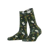 Burlington Damen Socken Christmas W So Baumwolle gemustert 1 Paar, Grün Eucalyptus 7502 Fancy Christmas, 36-41