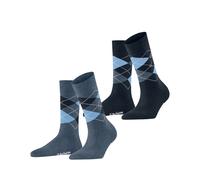 Burlington Damen Socken Everyday Argyle SO 2-Pack 22012-6660 36-41 Light Denim