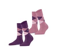 Burlington Damen Socken Everyday Argyle SO 2-Pack 22012-8295 36-41 Ultraviolet