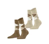 Burlington Socken mit Argyle-Stitching Modell 'Everyday' im 2er-Pack in Beige, Größe 36-41