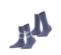 Burlington Damen Socken Everyday Mix 2-Pack W SO Baumwolle gemustert 2 Paar, Blau (Light Denim 6660), 36-41