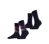 Burlington Damen Socken Everyday Mix Multipack W So Baumwolle gemustert 2 Paar, Blau Marine 6120, 36-41