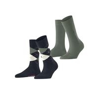 Burlington Damen Socken Everyday Mix Multipack W So Baumwolle gemustert 2 Paar, Blau Navy Melange 6127, 36-41