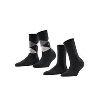 Burlington Damen Socken Everyday Mix Multipack W So Baumwolle gemustert 2 Paar, Grau Anthracite Melange 3081, 36-41
