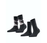 Burlington Damen Socken Everyday Mix SO 2P 22044-3081 36-41 Anthra.Mel
